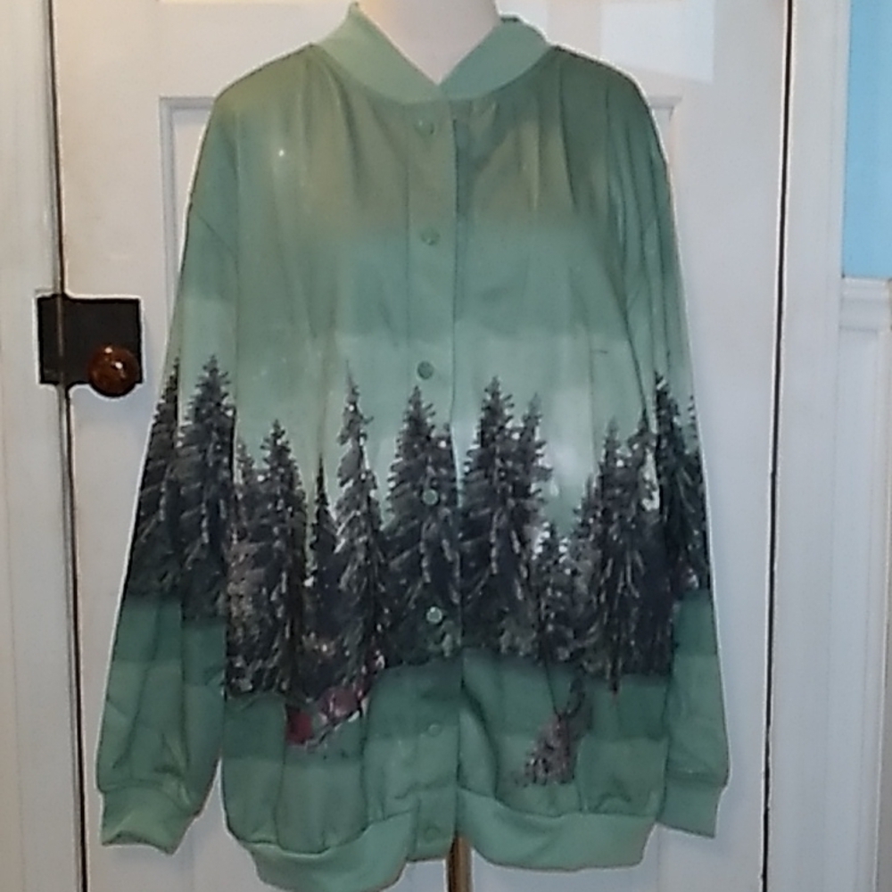 Blair granny chic ugly Christmas jacket horse sleigh